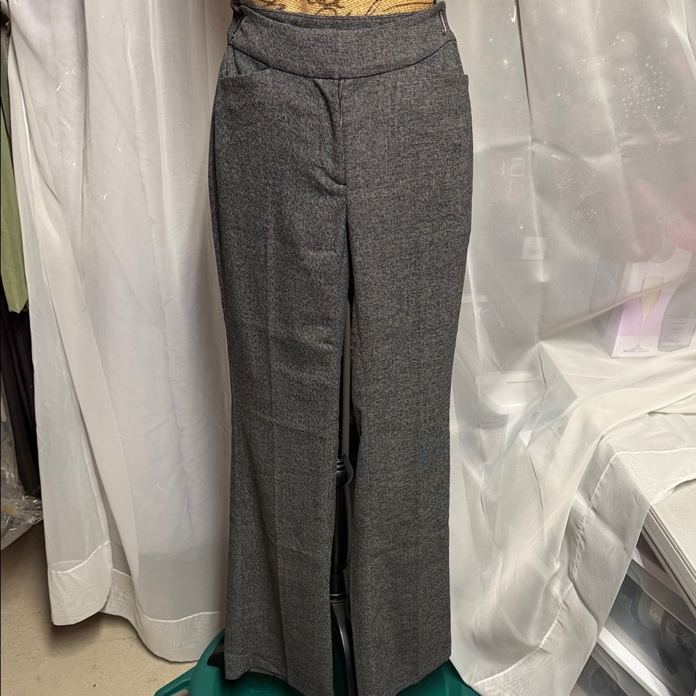 White House Black Market Charcoal Check Trousers